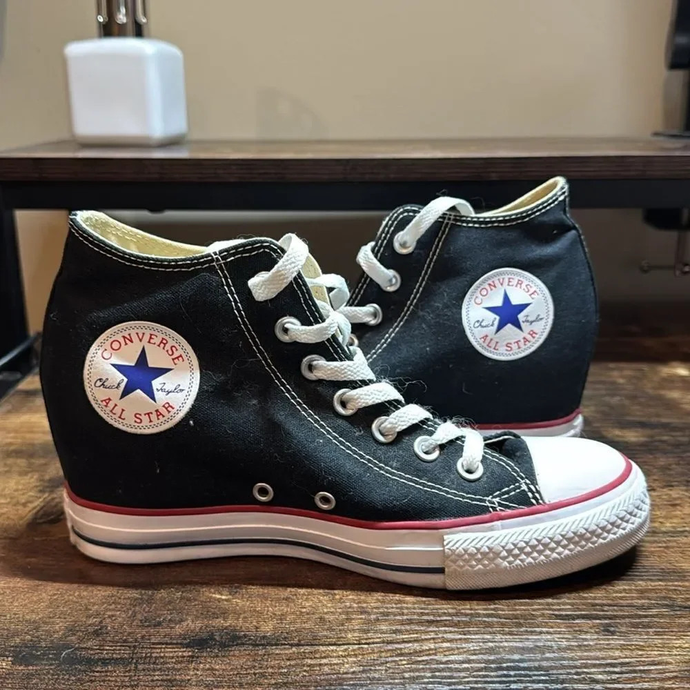Converse‎ Chuck Taylor All Star Lux Hidden  Wedge High Black Size 9